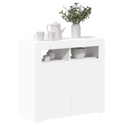 Berkfield Home Sideboard with LED Lights White 80x35x75 cm - Size: 80 x 35 x 75 cm - thumbnail 6
