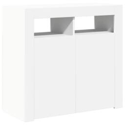 Berkfield Home Sideboard with LED Lights White 80x35x75 cm - Size: 80 x 35 x 75 cm - thumbnail 8