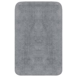 Berkfield Home Bathroom Mat Set 3 Pieces Fabric Grey - thumbnail 2