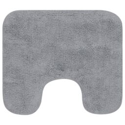 Berkfield Home Bathroom Mat Set 3 Pieces Fabric Grey - thumbnail 3