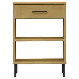 Berkfield Home Console Cabinet with Metal Legs Brown Solid Wood Pine OSLO - thumbnail 4