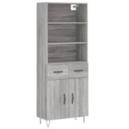 Berkfield Home Highboard Grey Sonoma 69.5x34x180 cm Engineered Wood - thumbnail 2