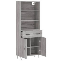 Berkfield Home Highboard Grey Sonoma 69.5x34x180 cm Engineered Wood - thumbnail 4