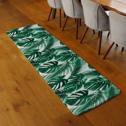 Benjamin Tate Design Palm Leaves Runner Rug in Natural - Size: 67 cm x 230 cm - thumbnail 2