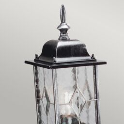 Netlighting Wexford 1 Light Outdoor Pedestal Lantern Black Silver IP43 E27 - thumbnail 2