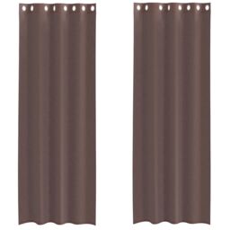 Berkfield Home Voile Curtains with Grommets 2 pcs Brown 140x260 cm - thumbnail 2