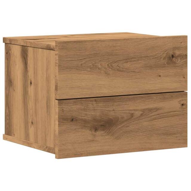 Berkfield Home Wall-mounted Bedside Cabinet Artisan Oak 40x32x30 cm in Brown - Size: 40 x 32 x 30 cm - image 1