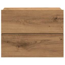 Berkfield Home Wall-mounted Bedside Cabinet Artisan Oak 40x32x30 cm in Brown - Size: 40 x 32 x 30 cm - thumbnail 4