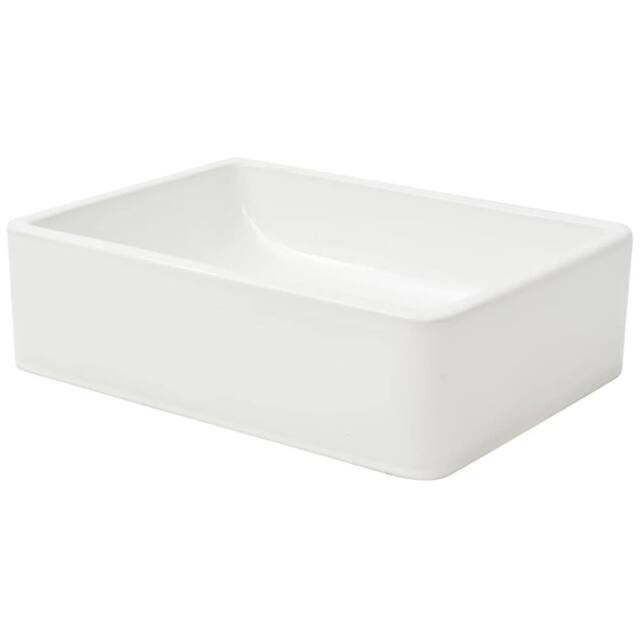 Berkfield Home Elegant Basin Ceramic White 41x30x12 cm - Size: 41 x 30 x 12 cm - image 1
