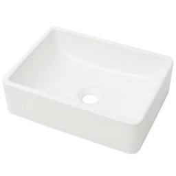 Berkfield Home Elegant Basin Ceramic White 41x30x12 cm - Size: 41 x 30 x 12 cm - thumbnail 3