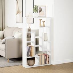 Berkfield Home Durable Bookcase White 72x20x120 cm Engineered Wood - Size: 72 x 20 x 120 cm - thumbnail 4