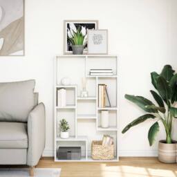 Berkfield Home Durable Bookcase White 72x20x120 cm Engineered Wood - Size: 72 x 20 x 120 cm - thumbnail 1