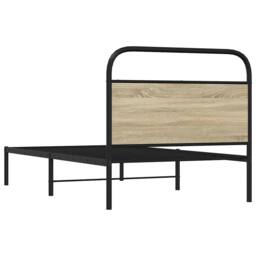 Berkfield Home Bed Frame Without Mattress 100x190 cm Sonoma Oak Engineered Wood in Brown - thumbnail 7