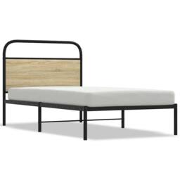 Berkfield Home Bed Frame Without Mattress 100x190 cm Sonoma Oak Engineered Wood in Brown - thumbnail 1