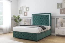 "Sloomy Sofia Chrome Naples Divan Base No Drawers - 26"" Headboard-Footboard in Light Brown - Size: Small Double" - thumbnail 3
