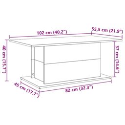 Berkfield Home Coffee Table Old Wood 102x55.5x40 cm Engineered Wood in Brown - thumbnail 9