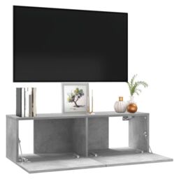 Berkfield Home TV Cabinet Concrete Grey 100x30x30 cm Engineered Wood - Size: 100 x 30 x 30 cm - thumbnail 4