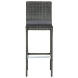 Berkfield Home Elegant 5 Piece Garden Bar Set with Cushions Poly Rattan Grey - thumbnail 4