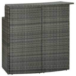 Berkfield Home Elegant 5 Piece Garden Bar Set with Cushions Poly Rattan Grey - thumbnail 8