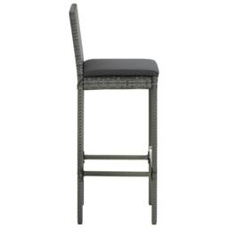 Berkfield Home Elegant 5 Piece Garden Bar Set with Cushions Poly Rattan Grey - thumbnail 5