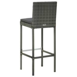Berkfield Home Elegant 5 Piece Garden Bar Set with Cushions Poly Rattan Grey - thumbnail 6