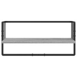 Berkfield Home 4 Piece Wall Shelf Set with Bars Grey Sonoma Engineered Wood - thumbnail 9
