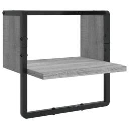 Berkfield Home 4 Piece Wall Shelf Set with Bars Grey Sonoma Engineered Wood - thumbnail 6