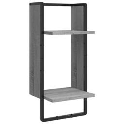 Berkfield Home 4 Piece Wall Shelf Set with Bars Grey Sonoma Engineered Wood - thumbnail 8