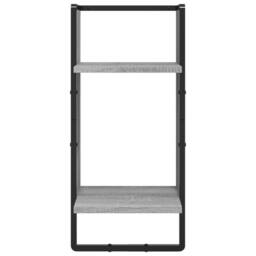 Berkfield Home 4 Piece Wall Shelf Set with Bars Grey Sonoma Engineered Wood - thumbnail 7