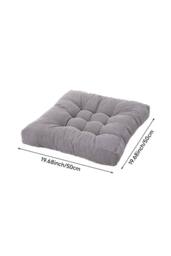 Garden Sanctuary Grey Square Corduroy Seat Cushion Tatami Futon, 50 cm W x 50 cm D - thumbnail 4