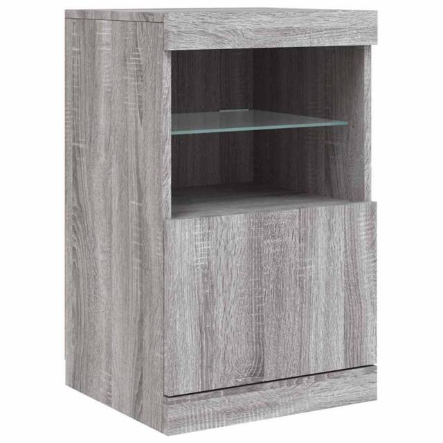 Berkfield Home Sideboard with LED Lights Grey Sonoma 41x37x67 cm - Size: 41 x 37 x 67 cm - image 1