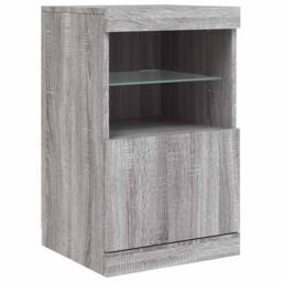 Berkfield Home Sideboard with LED Lights Grey Sonoma 41x37x67 cm - Size: 41 x 37 x 67 cm - thumbnail 1
