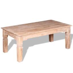 Berkfield Home Beautiful Coffee Table Acacia Wood 110x60x45 cm in Light Beige - Size: 110 x 60 x 45 cm - thumbnail 1