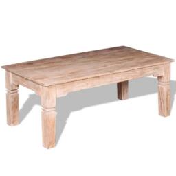 Berkfield Home Beautiful Coffee Table Acacia Wood 110x60x45 cm in Light Beige - Size: 110 x 60 x 45 cm - thumbnail 5