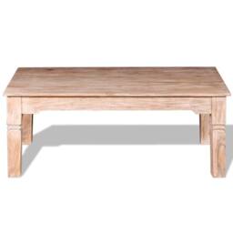 Berkfield Home Beautiful Coffee Table Acacia Wood 110x60x45 cm in Light Beige - Size: 110 x 60 x 45 cm - thumbnail 6