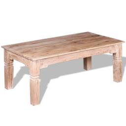 Berkfield Home Beautiful Coffee Table Acacia Wood 110x60x45 cm in Light Beige - Size: 110 x 60 x 45 cm - thumbnail 4