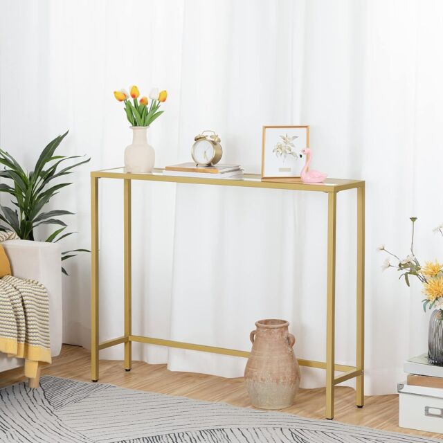 Storvo Gold Metal Hallway Console Table - image 1