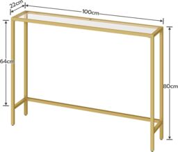 Storvo Gold Metal Hallway Console Table - thumbnail 8