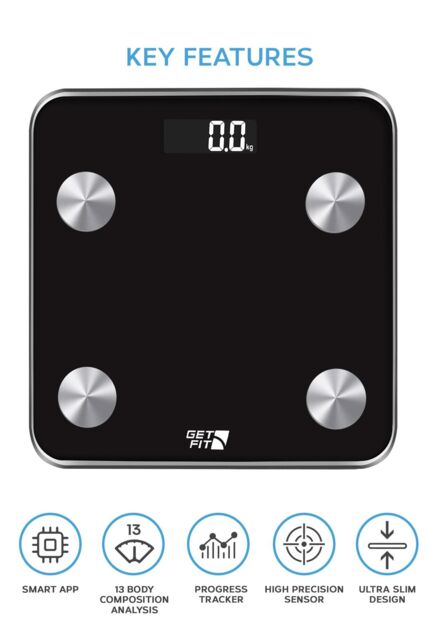 Get Fit Smart Bathroom Scales Digital Body Weighing Scale Connect IOS/Android in Black - image 1