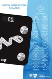Get Fit Smart Bathroom Scales Digital Body Weighing Scale Connect IOS/Android in Black - thumbnail 2