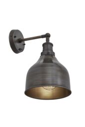 Industville Brooklyn Cone Wall Light, 7 Inch, Pewter, Pewter Holder in Dark Grey - thumbnail 4