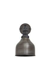 Industville Brooklyn Cone Wall Light, 7 Inch, Pewter, Pewter Holder in Dark Grey - thumbnail 2