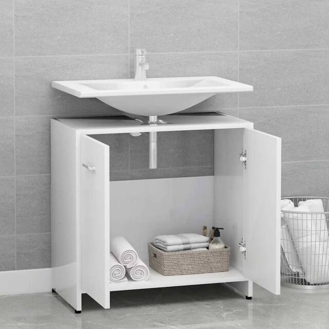 Berkfield Home Sturdy Bathroom Cabinet White 60x33x61 cm Engineered Wood - Size: 60 x 33 x 61 cm - image 1