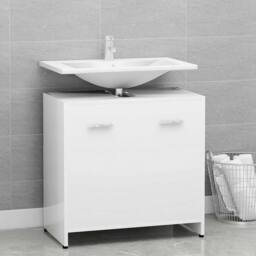 Berkfield Home Sturdy Bathroom Cabinet White 60x33x61 cm Engineered Wood - Size: 60 x 33 x 61 cm - thumbnail 2
