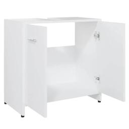 Berkfield Home Sturdy Bathroom Cabinet White 60x33x61 cm Engineered Wood - Size: 60 x 33 x 61 cm - thumbnail 6