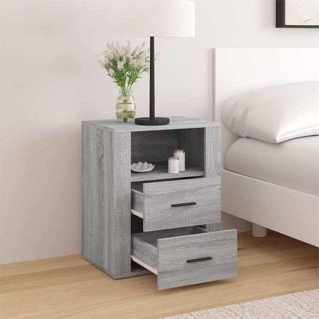 Berkfield Home Classic Bedside Cabinet Grey Sonoma 50x36x60 cm Engineered Wood - Size: 50 x 36 x 60 cm - image 1