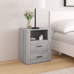Berkfield Home Classic Bedside Cabinet Grey Sonoma 50x36x60 cm Engineered Wood - Size: 50 x 36 x 60 cm - thumbnail 2