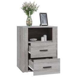 Berkfield Home Classic Bedside Cabinet Grey Sonoma 50x36x60 cm Engineered Wood - Size: 50 x 36 x 60 cm - thumbnail 5