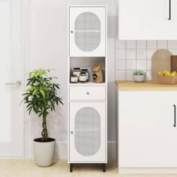 Kelvenix Living Room Storage Organizer Bathroom Cabinet in White - thumbnail 5