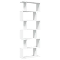 Berkfield Home Room Divider Bookcase 6-Tier White 70x24x193 cm Engineered Wood - Size: 70 x 24 x 193 cm - thumbnail 7